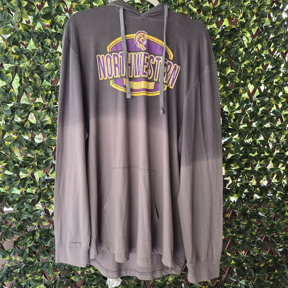 Northwestern Trojans Hoodie Grey Ombre Lightweight Men's XL Rock Hill SC HS NWOT